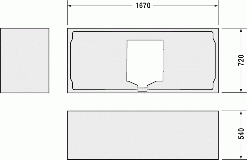 Опора из стиропора для ванны Duravit Happy D.2, 167x72