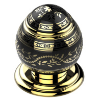 THG Marquise noir décor Or Вентиль смесителя для раковины, ручка черная, декор золото, цвет: полированное золото