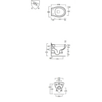 SIMAS Arcade Унитаз подвесной 37х51см, безободковый &quotRimless&quot, цвет: белый, СИДЕНЬЕ НА ВЫБОР