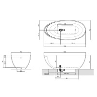 Antonio Lupi Eclipse Ванна отдельностоящая, овальная, 160х70х53см