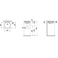 Laufen INO Раковина 35х36.5х4 см, без отв., цвет: белый