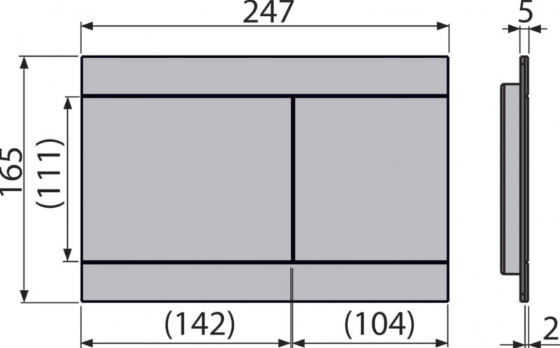 Кнопка управления для скрытых систем инсталляции, GUN METAL-мат., арт.FUN-GM-B