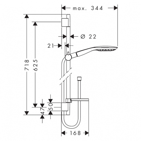 Hansgrohe Raindance Select E Душевой гарнитур, цвет: хром