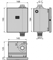 Автоматическая система туалетного смыва, 12V (работает от сети) металл, арт. ASP3-K