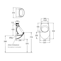 AZZURRA NUVOLA Писсуар настенный 55х35,5см без отверстий для крышки, цвет: белый