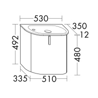 Burgbad Lavo 2.0 Комплект мебели 53х35х49.2см., с 1 отверстием для смес. слева, 1 дверь, раковина белая Velvet, ручка черная, цвет белый глянцевый