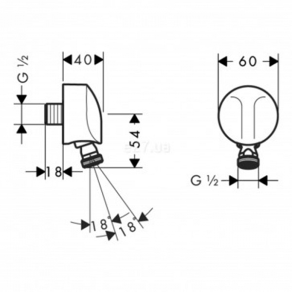 Hansgrohe Fixfit Шланговое подключение, цвет: хром