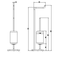 Gessi Goccia Стойка 61.4см., с держателем для туалетной бумаги и ершиком, напольная, цвет: хром/белый