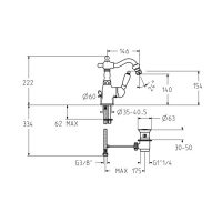 Gattoni Orta Смеситель для биде с высоким изливом, с белой ручкой, с донным клапаном, цвет: бронза