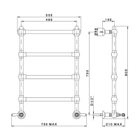 NICOLAZZI EL CAPITAN Полотенцесушитель водяной 55(70)х80.3см., цвет: черный матовый