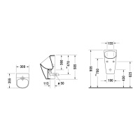 Duravit ME by Starck Dry Писсуар безводный, сток горизонтальный Ø 5см, Воздушный затвор, вкл. Крепление, модель с „мушкой“, цвет: белый