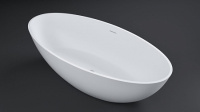 Ванна из искусственного камня Alda Ceramica a-Uno 180*85 овальная, отдельностоящая (Белый матовый)