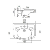 Sbordoni Palladio Раковина 64.5х52х69 см, 1 отв., цвет: белый