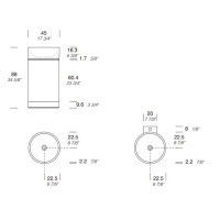 NOORTH milldue edition ROMA II Раковина 45х88 см, без отв., напольная, без перелива, с донным клапаном, цоколь Ardesia, цвет: Oro/Nero opaco