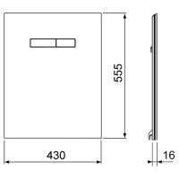 TECELux для установки унитаза -биде (Geberit Aquaclean Sela)) с верхней панелью из черного стекла с механическим блоком управления стекло черное, клавиши хром