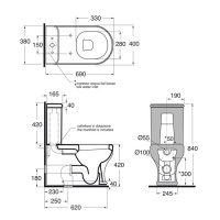 AZZURRA CHARME унитаз моноблок 68х40см, слив универсальный,с бачком СИДЕНИЕ НА ВЫБОР, фурнитура золото