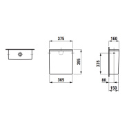 Laufen VAL Бачок для моноблока с механизмом слива, подвод сбоку, цвет: белый