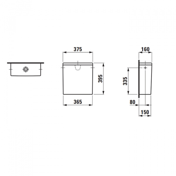 Laufen VAL Бачок для моноблока с механизмом слива, подвод сбоку, цвет: белый