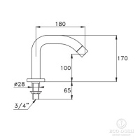 Stella Aster Излив для установки на борт ванны 0/255, цвет: хром