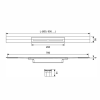 Профиль для душа TECEdrainprofile, 800 мм, PVD Polished Gold Optic