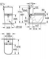 Унитаз-компакт Grohe Euro Ceramic Bundle 39462000 с крышкой-сиденьем микролифт
