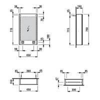 LAUFEN Frame 25 Зеркальный шкафчик, алюминий, 1 двуств. зеркальной дверцей, dx, цвет: белый