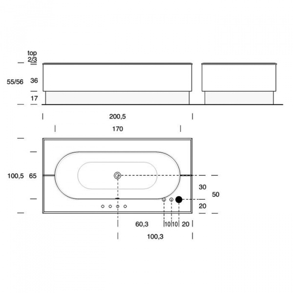 VITAGE milldue edition FOUR SEASONS Ванна 190х100 см, стальная, подача воды из крана, в комплекте с сифоном, основанием и мраморным топом, отдельностоящая, цвет: Bianco/Calacatta vagli