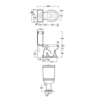 SIMAS Londra Унитаз моноблок 67х36.5см, с вертикальным сливом,с бачком и механизмом цвет золото