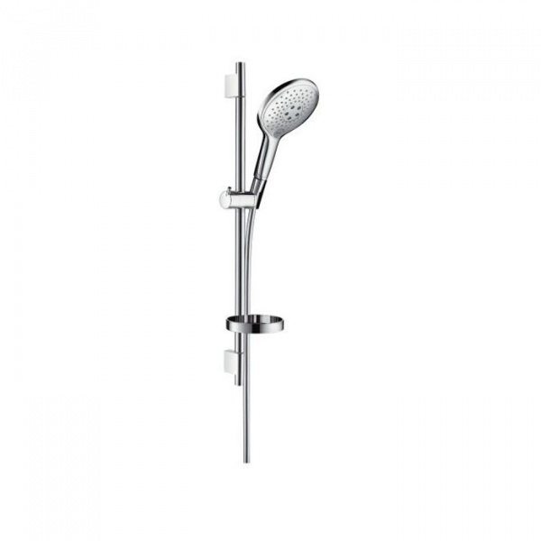 Hansgrohe Raindance Select 150 Душевой гарнитур, ручной душ Raindance Select 150 3jet, штанга Unica’S Puro 650 мм, шланг Isiflex 1600 мм, мыльница Casetta’Puro, цвет: хром