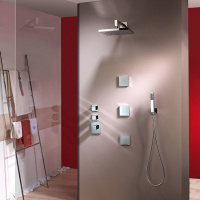 Bossini Cubic Flat Настенная форсунка 10х10 см, цвет: хром