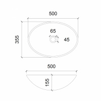 Раковина накладная стеклянная ABBER Glas AK2303B черная