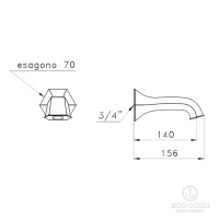 Stella Eccelsa Настенный излив для ванны 0/250, цвет: хром