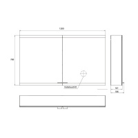 EMCO Evo Зеркальный шкаф 120xh70см с подсветкой, навесной, 2 двери, 2 полки, розетка, цвет: алюминий