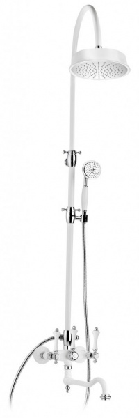 Душевая колонна со смесителем для ванны с изливом, с фиксированным держателем душа, без ручного и верхнего душа CEZARES MARGOT-CVF-BLC