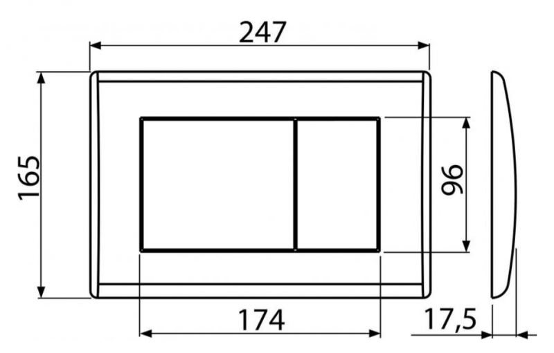 Кнопка управления (хром - матовая), арт. M272