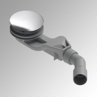 Bette Solid 30 Сифон с горизонтальным сливом, пропускная способность 0,6 л/с, диаметр 90 мм., отвод 50 мм., цвет: хром