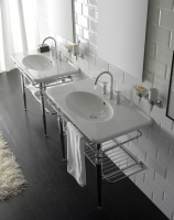 Globo Paestum Консоль напольная 100x53x90см, с раковиной на 1 отв., хромированная