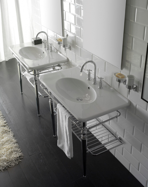 Globo Paestum Консоль напольная 100x53x90см, с раковиной на 1 отв., хромированная