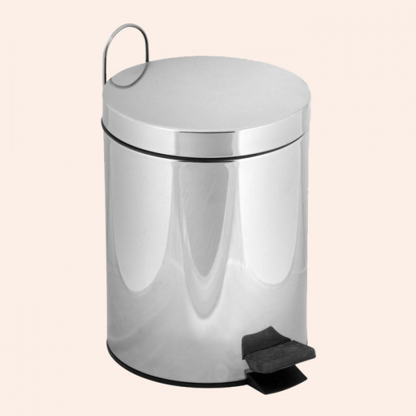 TW Harmony 010, ведро с педалью и крышкой, 3 литра, напольное, цвет: хром