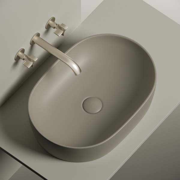Умывальник чаша накладная овальная (цвет Капучино Матовый) Element 600*415*135мм Ceramica Nova капучино матовый 