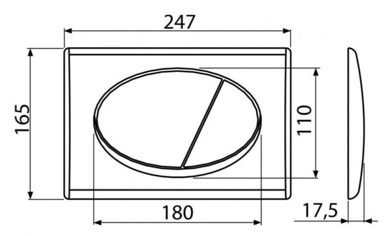 Кнопка управления (хром - матовая), арт. M72