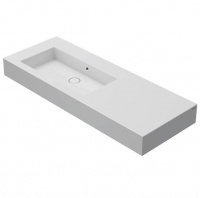 Globo Incantho Металлическая консоль с раковиной 136х51см, чаша слева, без отв., цвет: черный/белый