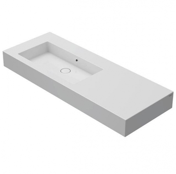 Globo Incantho Металлическая консоль с раковиной 136х51см, чаша слева, без отв., цвет: черный/белый