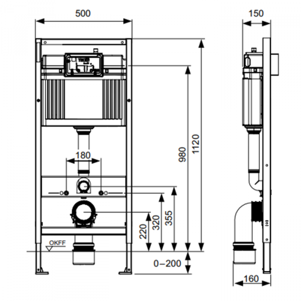 TECEbase 2.0 Комплект 5 в 1, унитаз TECE One, инсталяция для подвесного унитаза, клавиша смыва TECEnow хром, крепеж для монтажа, звукоизоляция