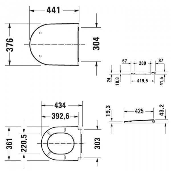 Duravit D-Neo Сиденье для унитаза быстросъемное, с микролифтом, цвет: белый