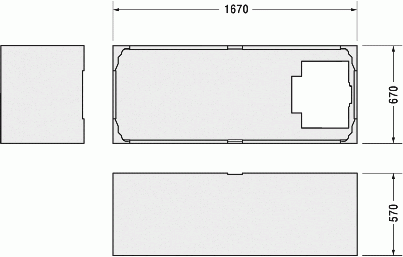 Опора из стиропора для ванны Duravit Starck, 167x67