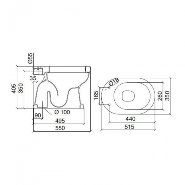 Sbordoni Masaccio Унитаз напольный 54х35см, приставной, цвет: белый