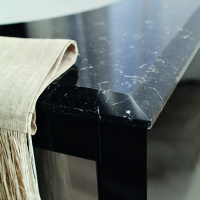 VITAGE milldue edition RITZ Ванна 180х75см, стальная, подача воды из водослива, в комплекте с сифоном, основанием и мраморным топом, отдельностоящая, цвет: белый/Nero