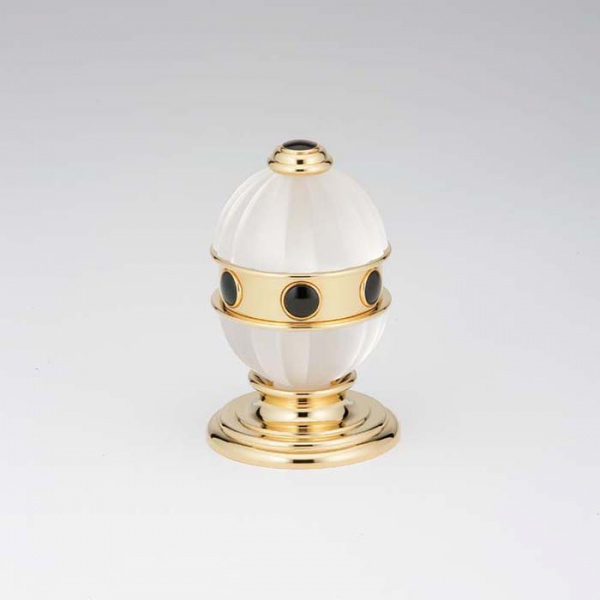 THG Amboise Onyx noir Вентиль смесителя для раковины, вставки темный оникс, цвет: полированное золото