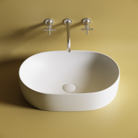 Умывальник чаша накладная овальная (цвет Белый Матовый) Element 600*415*135мм Ceramica Nova белый матовый 
